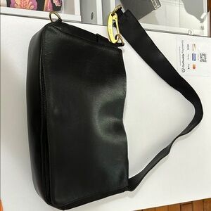 Furla black leather bag